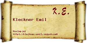 Kleckner Emil névjegykártya