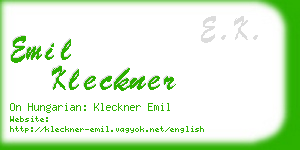 emil kleckner business card